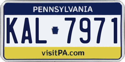 PA license plate KAL7971