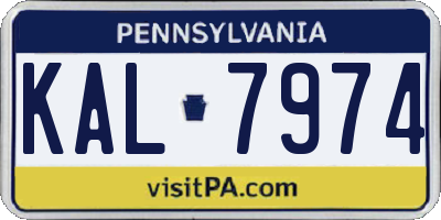 PA license plate KAL7974