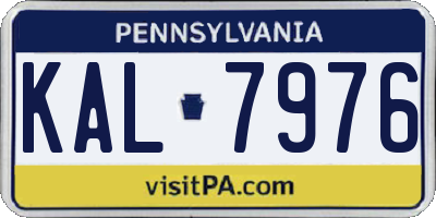 PA license plate KAL7976