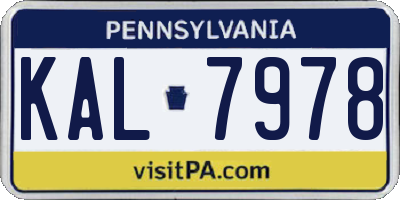 PA license plate KAL7978