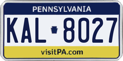 PA license plate KAL8027