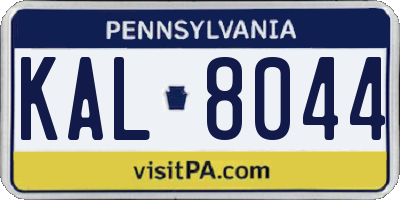 PA license plate KAL8044