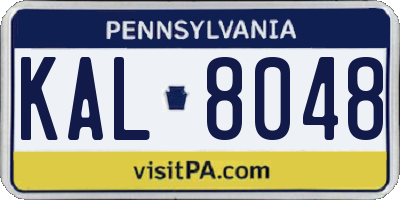 PA license plate KAL8048