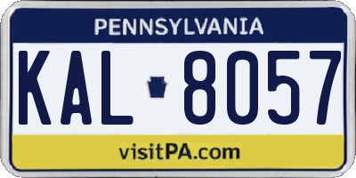 PA license plate KAL8057