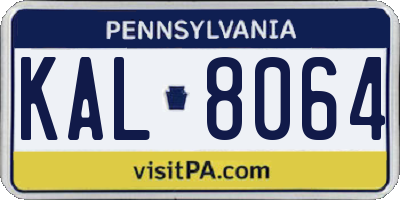 PA license plate KAL8064