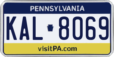 PA license plate KAL8069