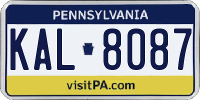 PA license plate KAL8087
