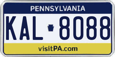 PA license plate KAL8088