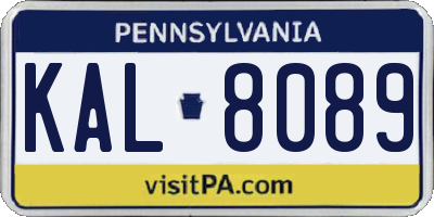 PA license plate KAL8089