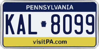 PA license plate KAL8099