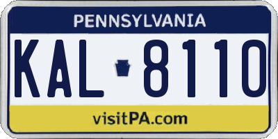 PA license plate KAL8110