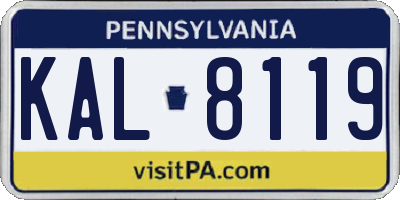 PA license plate KAL8119