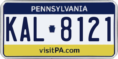 PA license plate KAL8121