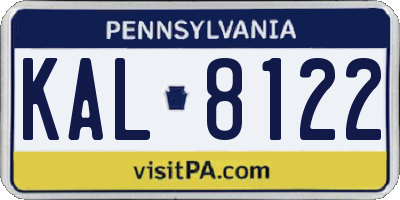 PA license plate KAL8122