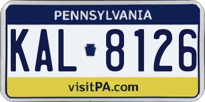 PA license plate KAL8126