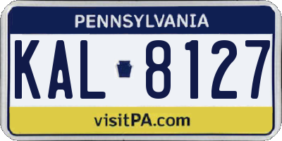 PA license plate KAL8127