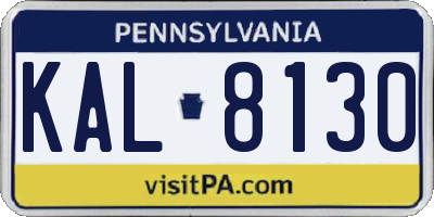PA license plate KAL8130