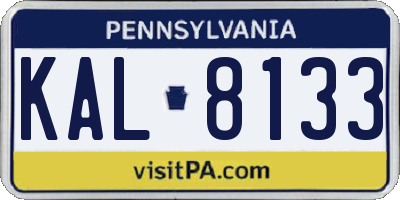 PA license plate KAL8133