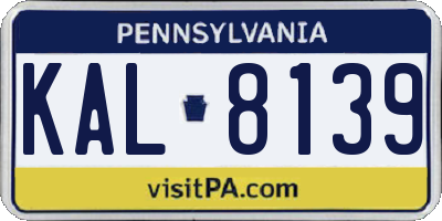 PA license plate KAL8139