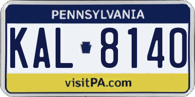 PA license plate KAL8140