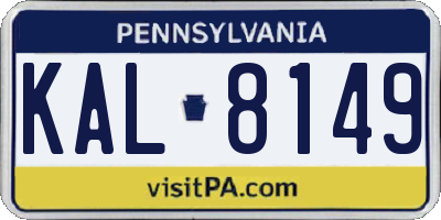 PA license plate KAL8149