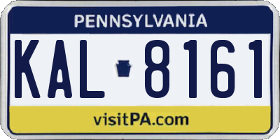 PA license plate KAL8161