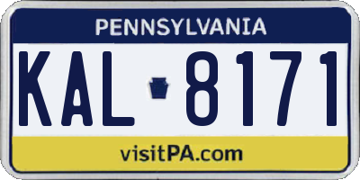 PA license plate KAL8171