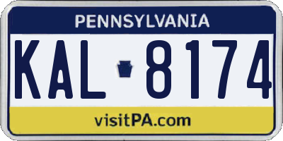 PA license plate KAL8174