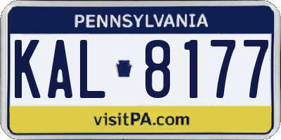 PA license plate KAL8177