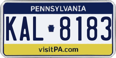 PA license plate KAL8183