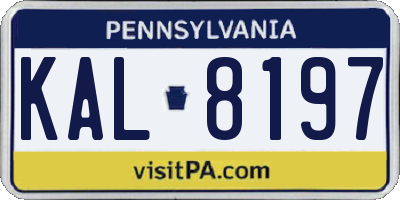 PA license plate KAL8197