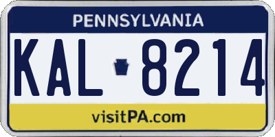 PA license plate KAL8214