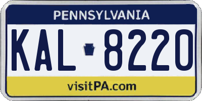 PA license plate KAL8220