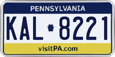 PA license plate KAL8221