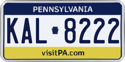 PA license plate KAL8222