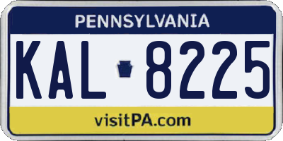 PA license plate KAL8225