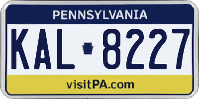 PA license plate KAL8227