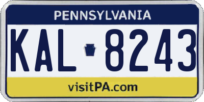 PA license plate KAL8243