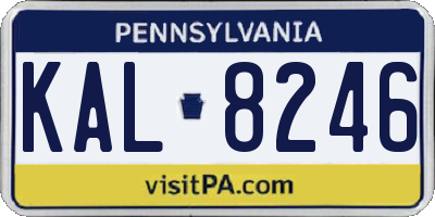 PA license plate KAL8246