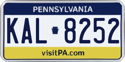 PA license plate KAL8252