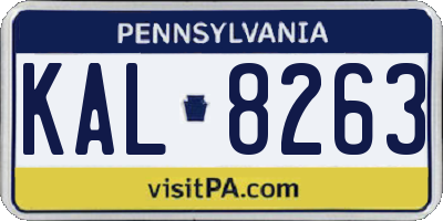 PA license plate KAL8263