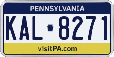 PA license plate KAL8271