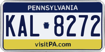 PA license plate KAL8272