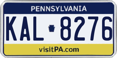 PA license plate KAL8276