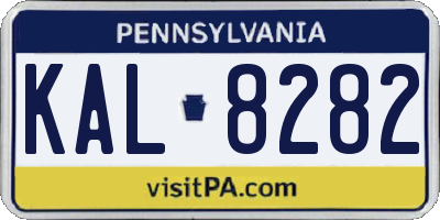 PA license plate KAL8282