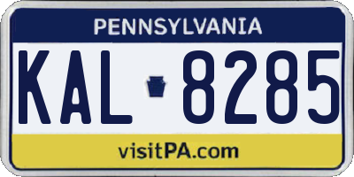 PA license plate KAL8285