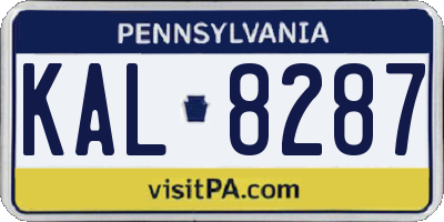 PA license plate KAL8287