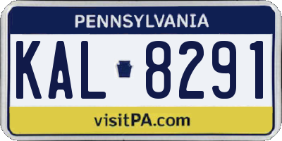 PA license plate KAL8291