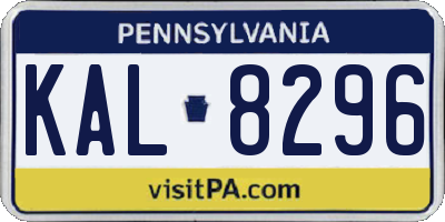 PA license plate KAL8296