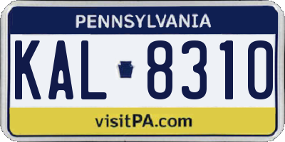 PA license plate KAL8310